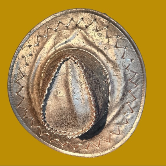 Gorgeous Distressed Black Faux Leather Cowboy Hat (VGUC) - Picture 6 of 9